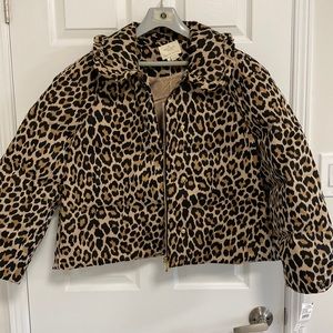 Kate Spade Camel Leopard Puffer Jacket